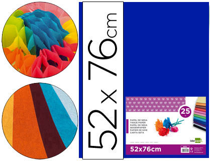 25h. papel seda Liderpapel 52x76cm. 18g/m² azul